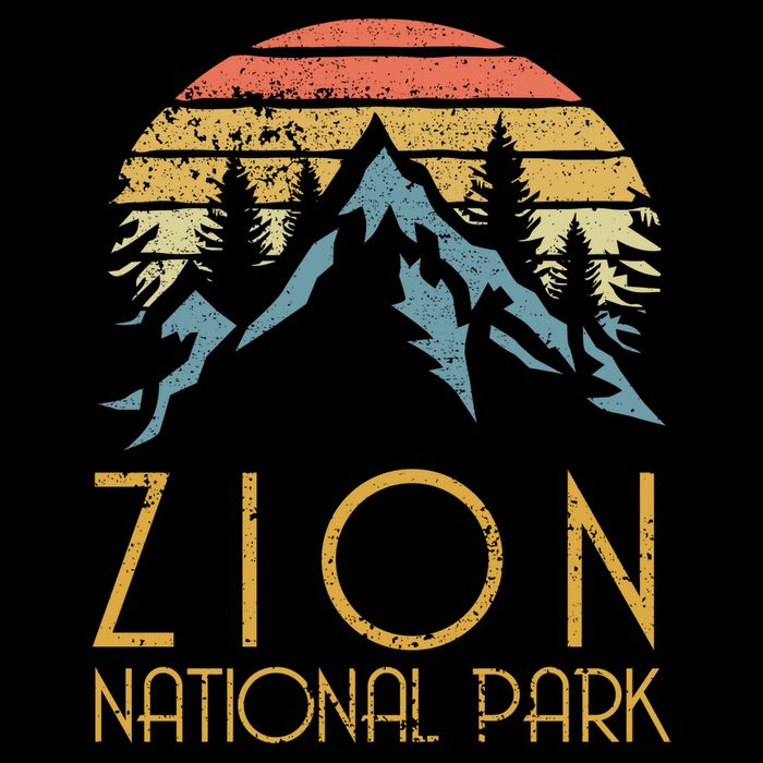 Vintage Retro Zion National Park Utah Sweagift Cooling Performance Crew T-Shirt