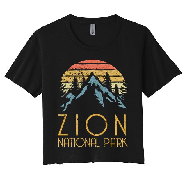 Vintage Retro Zion National Park Utah Sweagift Crop Top