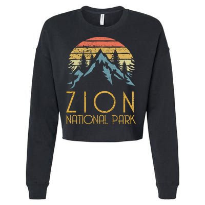 Vintage Retro Zion National Park Utah Sweagift Cropped Pullover Crew