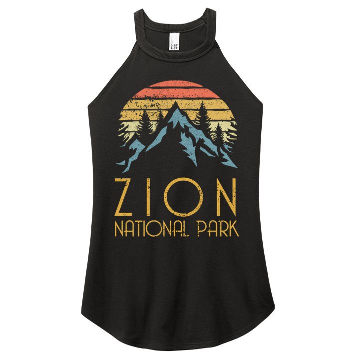 Vintage Retro Zion National Park Utah Sweagift Women's Perfect Tri Rocker Tank