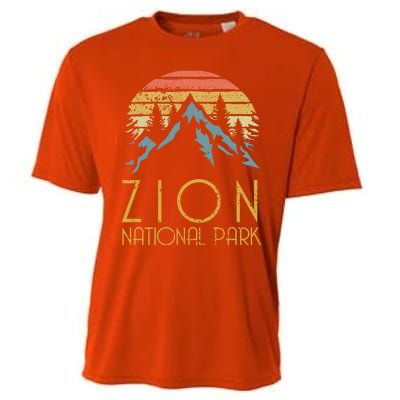 Vintage Retro Zion National Park Utah Gift Cooling Performance Crew T-Shirt