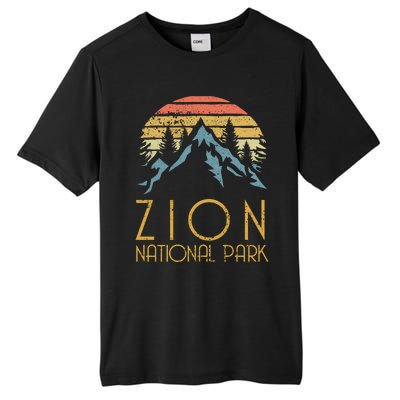 Vintage Retro Zion National Park Utah Gift Tall Fusion ChromaSoft Performance T-Shirt