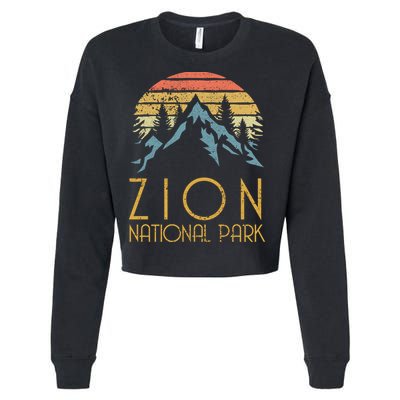 Vintage Retro Zion National Park Utah Gift Cropped Pullover Crew