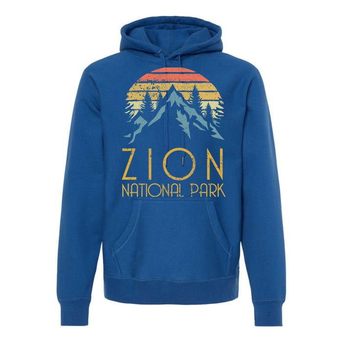 Vintage Retro Zion National Park Utah Gift Premium Hoodie