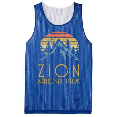 Vintage Retro Zion National Park Utah Gift Mesh Reversible Basketball Jersey Tank