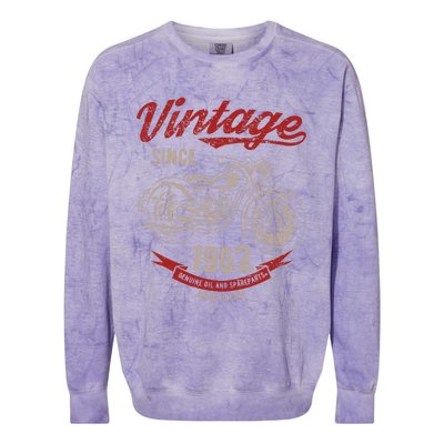 Vintage Since 1962 Birthday Gift Motorcycle Bike Colorblast Crewneck Sweatshirt