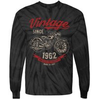 Vintage Since 1962 Birthday Gift Motorcycle Bike Tie-Dye Long Sleeve Shirt