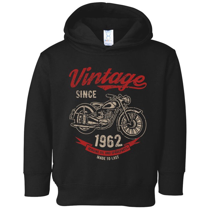 Vintage Since 1962 Birthday Gift Motorcycle Bike Toddler Hoodie