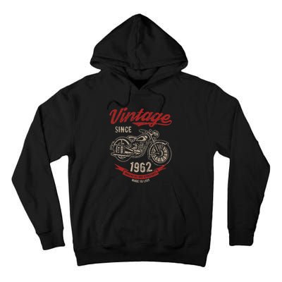 Vintage Since 1962 Birthday Gift Motorcycle Bike Tall Hoodie