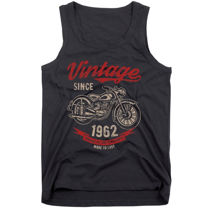 Vintage Since 1962 Birthday Gift Motorcycle Bike Tank Top