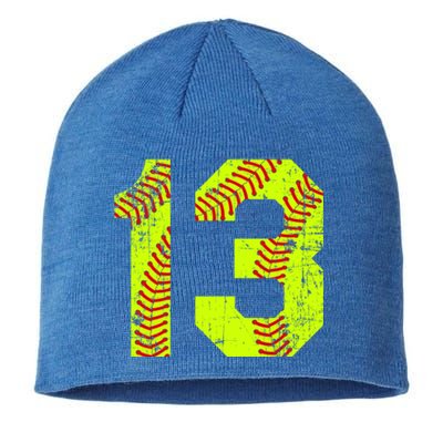 Vintage Softball 13 Jersey Number Gift Sustainable Beanie