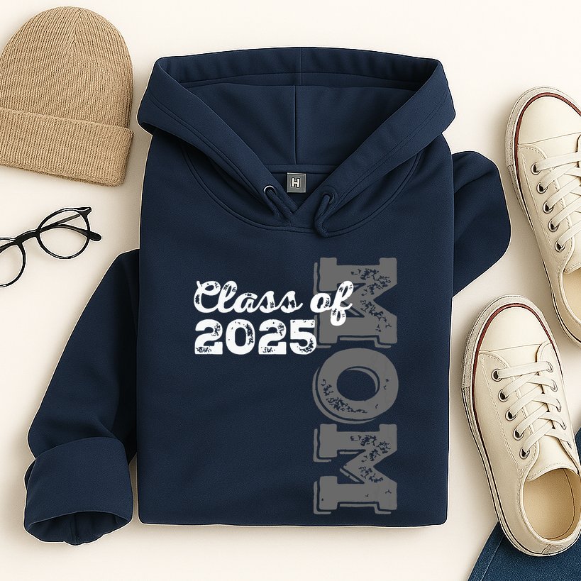Vintage Senior 2025 Class Graduate Proud Mom Class Of 2025 Hoodie