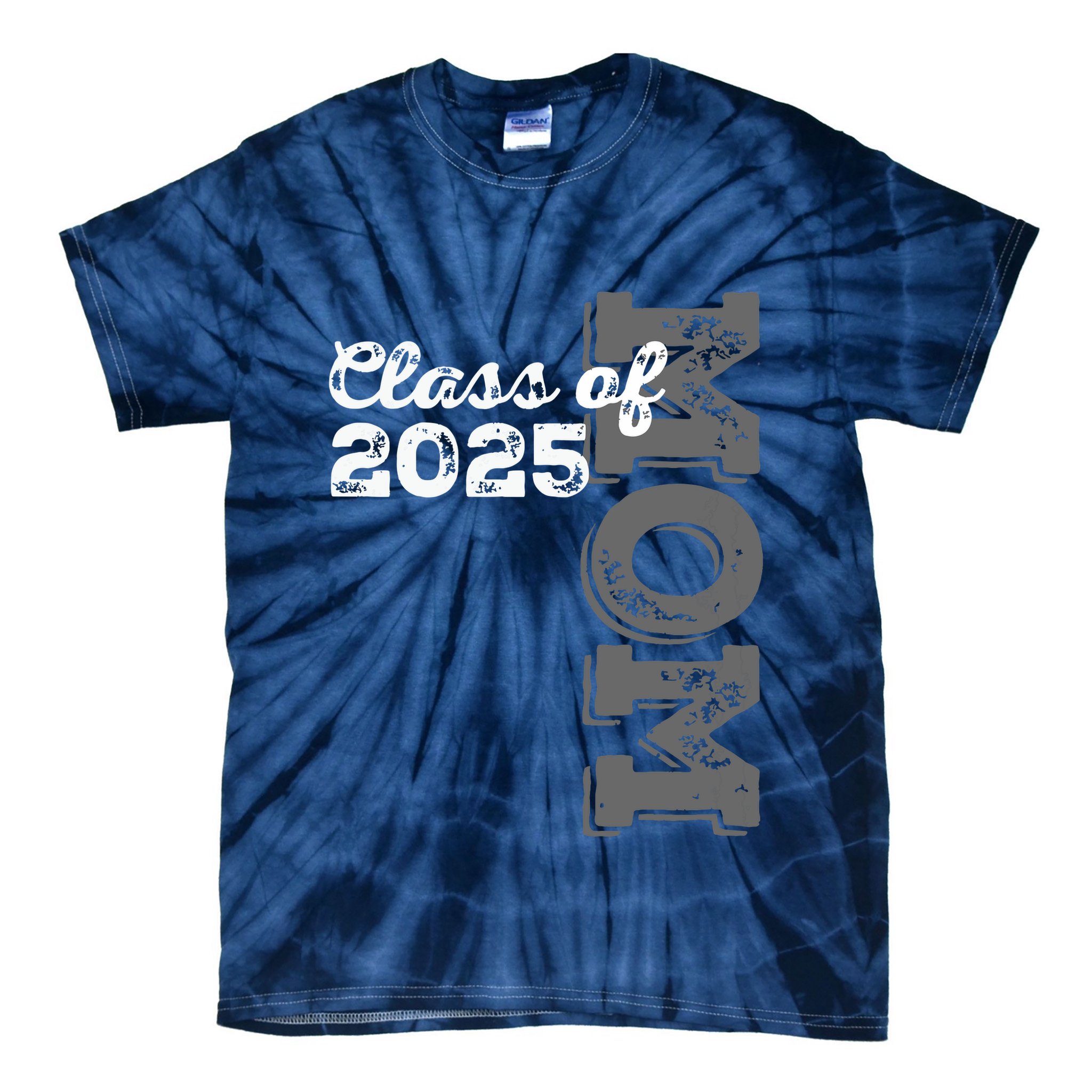 Vintage Senior 2025 Class Graduate Proud Mom Class Of 2025 Tie-Dye T-Shirt