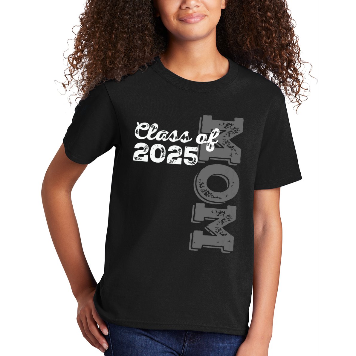 Vintage Senior 2025 Class Graduate Proud Mom Class Of 2025 Kids T-Shirt