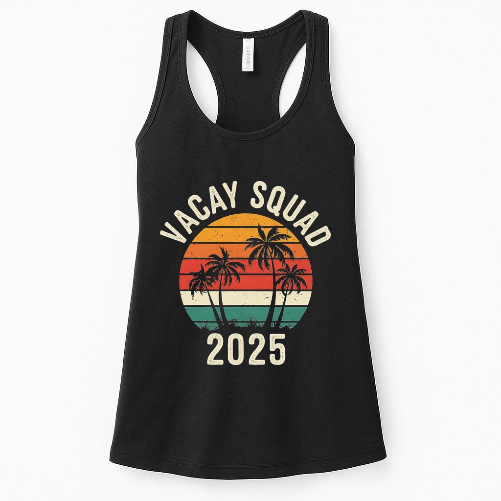 Vacay Squad 2025 Summer Vacation Family Friends Trip Palm Womens Tank Top