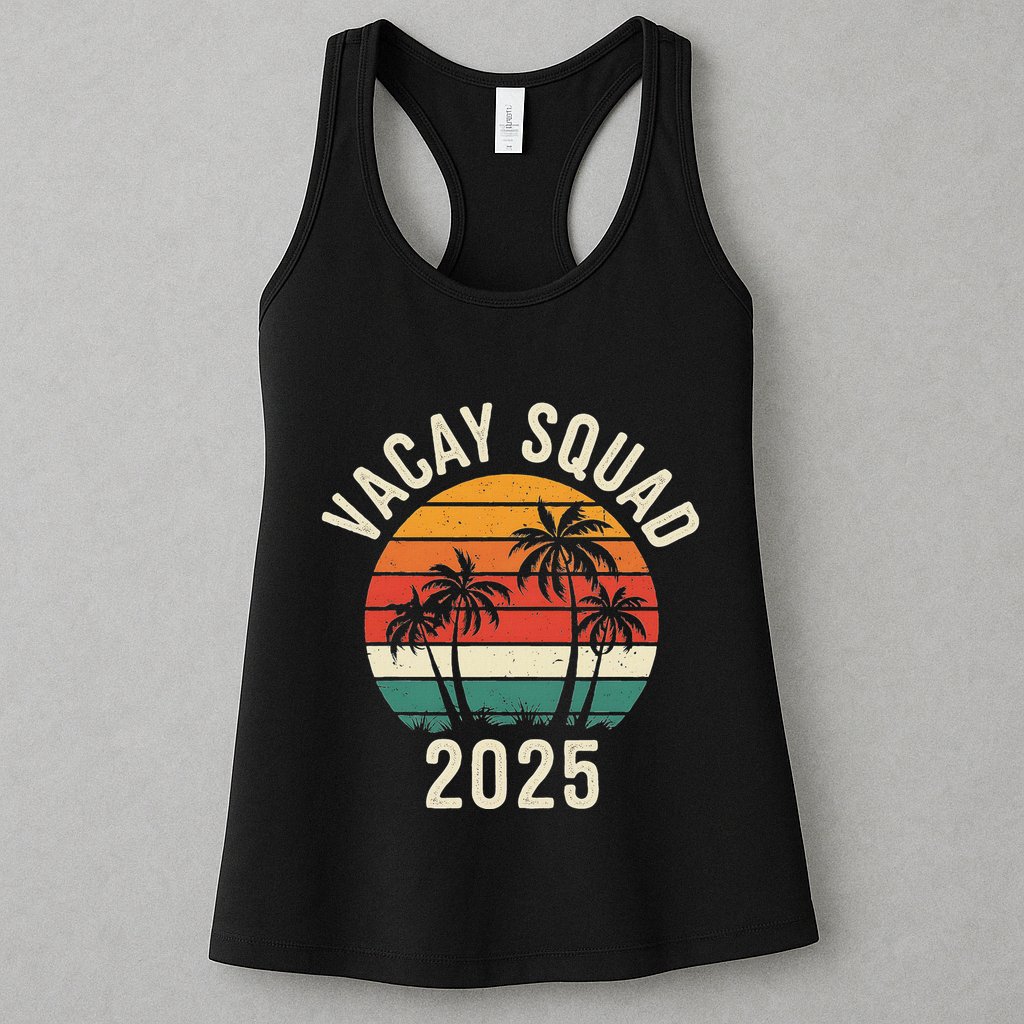 Vacay Squad 2025 Summer Vacation Family Friends Trip Palm Womens Tank Top