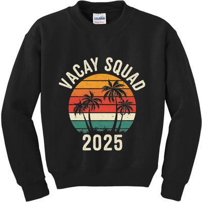 Vacay Squad 2025 Summer Vacation Family Friends Trip Palm Kids Sweatshirt