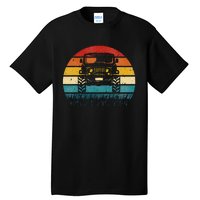 Vintage Sunset 4x4 Car Off Road Wave Big Cars Driving Tall T-Shirt