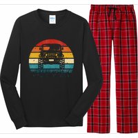 Vintage Sunset 4x4 Car Off Road Wave Big Cars Driving Long Sleeve Pajama Set