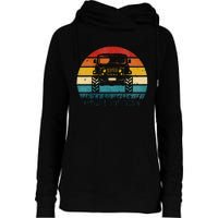 Vintage Sunset 4x4 Car Off Road Wave Big Cars Driving Womens Funnel Neck Pullover Hood