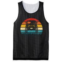 Vintage Sunset 4x4 Car Off Road Wave Big Cars Driving Mesh Reversible Basketball Jersey Tank