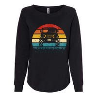 Vintage Sunset 4x4 Car Off Road Wave Big Cars Driving Womens California Wash Sweatshirt