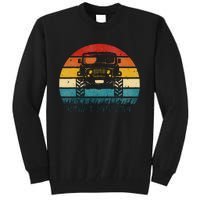 Vintage Sunset 4x4 Car Off Road Wave Big Cars Driving Tall Sweatshirt