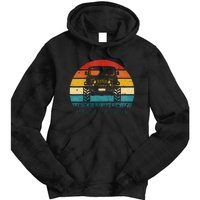 Vintage Sunset 4x4 Car Off Road Wave Big Cars Driving Tie Dye Hoodie