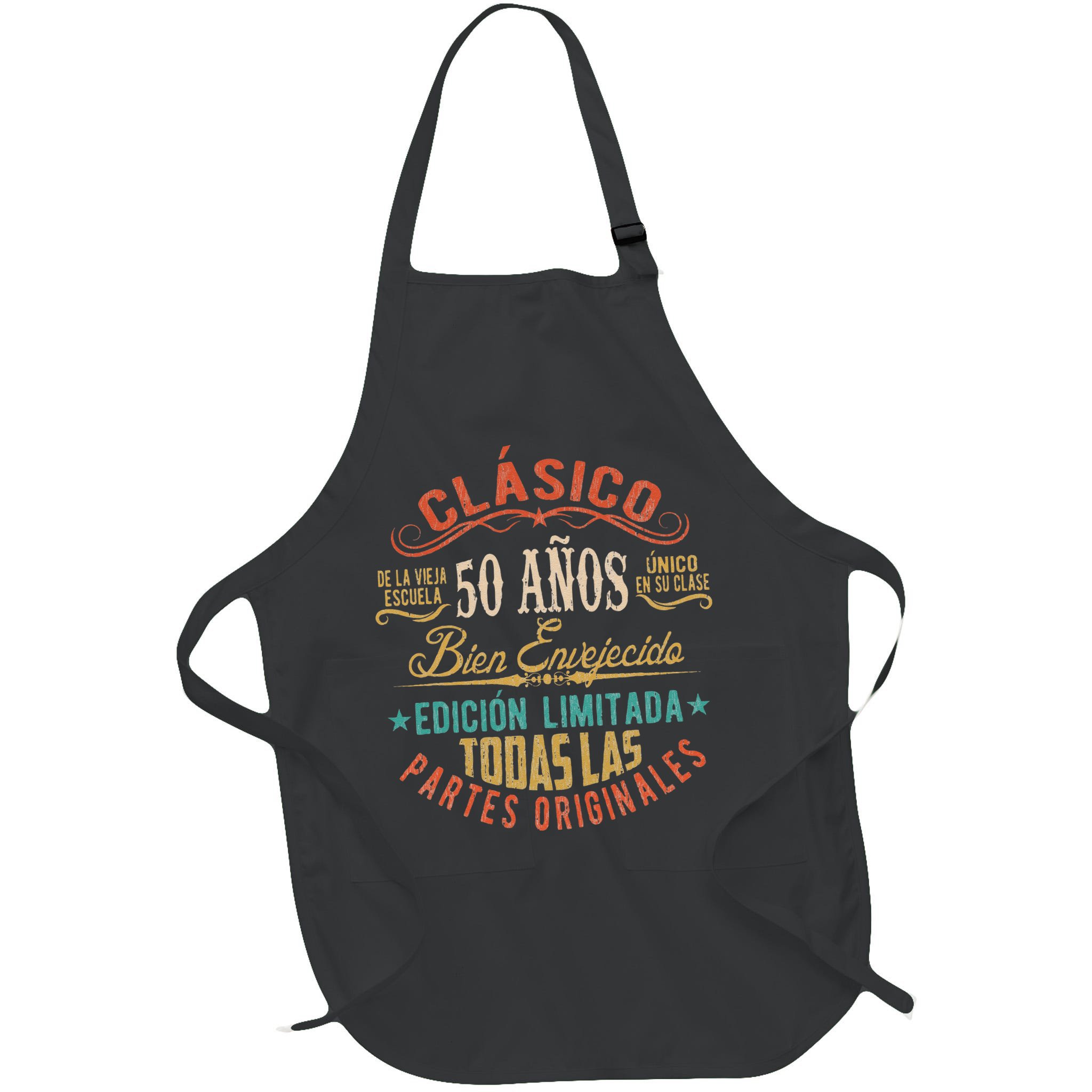 Vintage Style 50th Birthday With Phrase In Spanish Apron