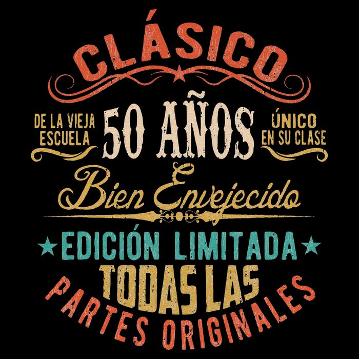 Vintage Style 50th Birthday With Phrase In Spanish Button