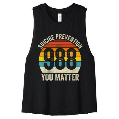 Vintage Suicide 788 Shirt Suicide Prevention 988 You Matter Women's Racerback Cropped Tank