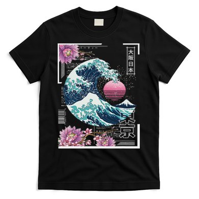 Vaporwave Synthwave 80's Japan Japanese Great Wave Tokyo 80s T-Shirt
