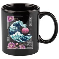 Vaporwave Synthwave 80's Japan Japanese Great Wave Tokyo 80s 11oz C Handle Ceramic Mug