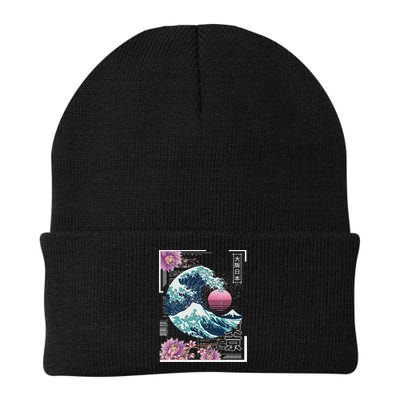 Vaporwave Synthwave 80's Japan Japanese Great Wave Tokyo 80s Beanie