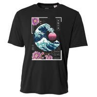 Vaporwave Synthwave 80's Japan Japanese Great Wave Tokyo 80s Cooling Performance Crew T-Shirt