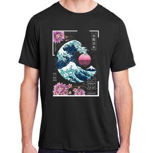 Vaporwave Synthwave 80's Japan Japanese Great Wave Tokyo 80s Adult ChromaSoft Performance T-Shirt