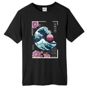 Vaporwave Synthwave 80's Japan Japanese Great Wave Tokyo 80s Tall Fusion ChromaSoft Performance T-Shirt