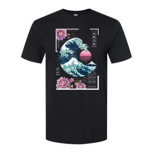 Vaporwave Synthwave 80's Japan Japanese Great Wave Tokyo 80s Softstyle CVC T-Shirt