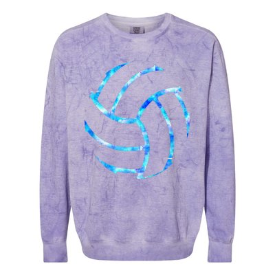 Volleyball Stuff Attire Tie Dye Gift For A N Girl Player Colorblast Crewneck Sweatshirt