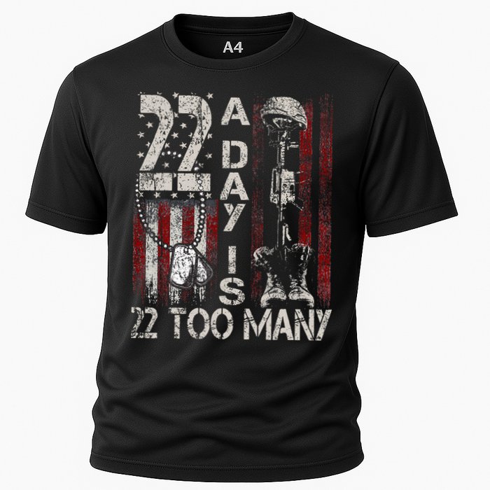 Veteran Suicide Awareness Ribbon 22 A Day Is 22 Too Many Cooling Performance Crew T-Shirt
