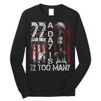 Veteran Suicide Awareness Ribbon 22 A Day Is 22 Too Many Long Sleeve Shirt