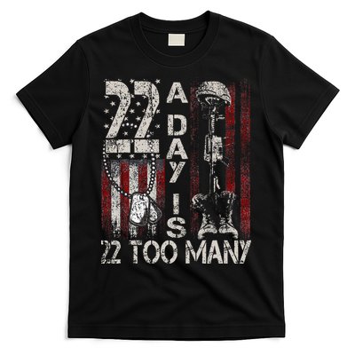 Veteran Suicide Awareness Ribbon 22 A Day Is 22 Too Many T-Shirt