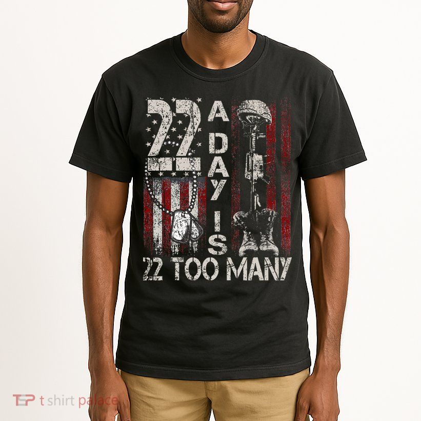 Veteran Suicide Awareness Ribbon 22 A Day Is 22 Too Many Tall T-Shirt