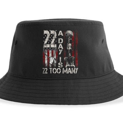 Veteran Suicide Awareness Ribbon 22 A Day Is 22 Too Many Sustainable Bucket Hat