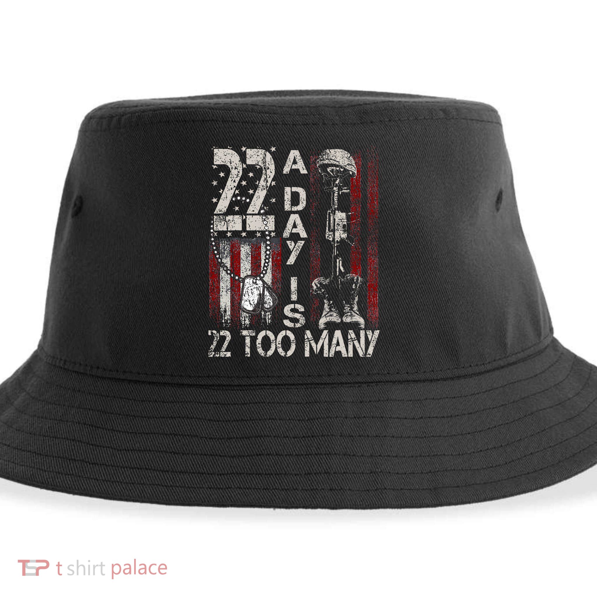 Veteran Suicide Awareness Ribbon 22 A Day Is 22 Too Many Sustainable Bucket Hat