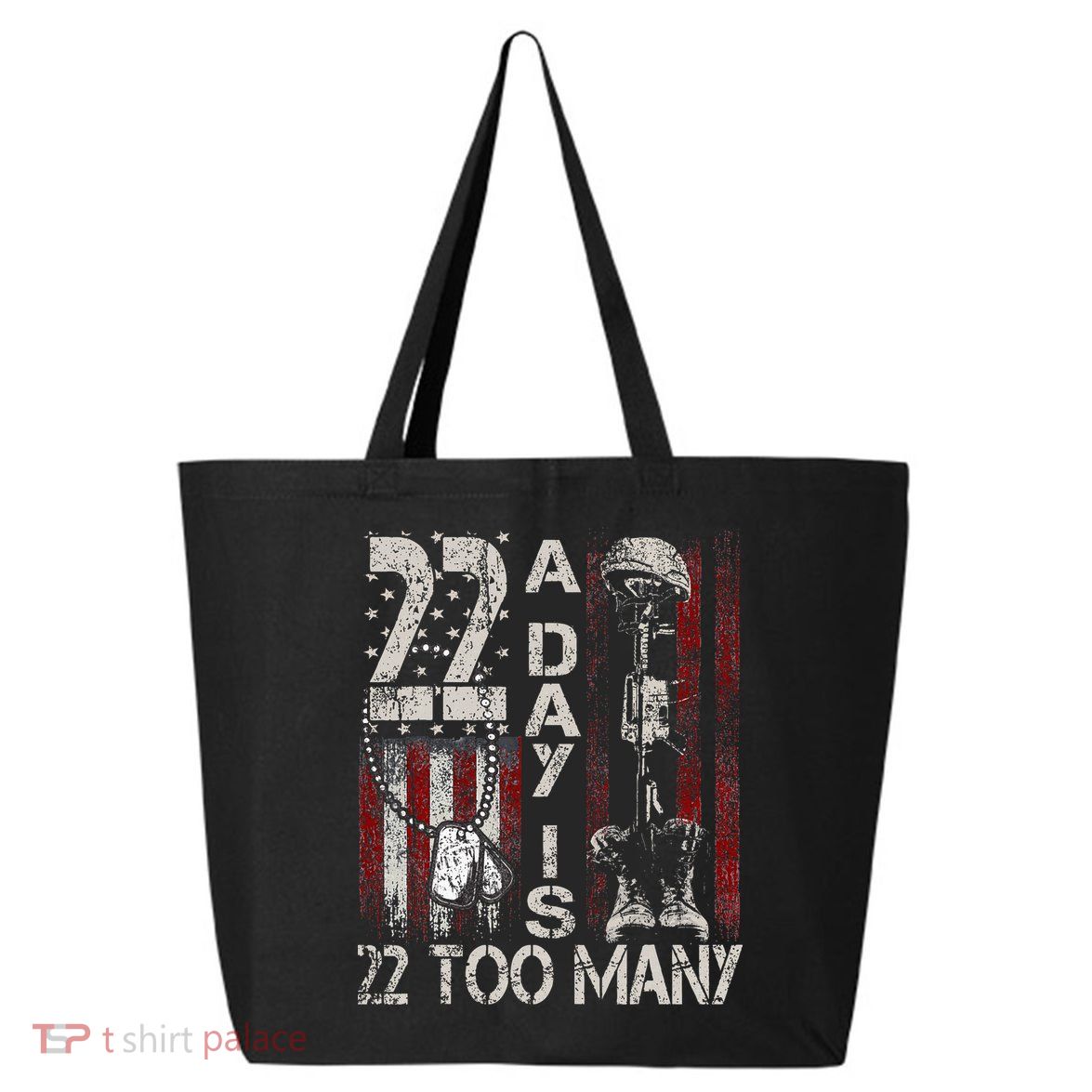Veteran Suicide Awareness Ribbon 22 A Day Is 22 Too Many 25L Jumbo Tote