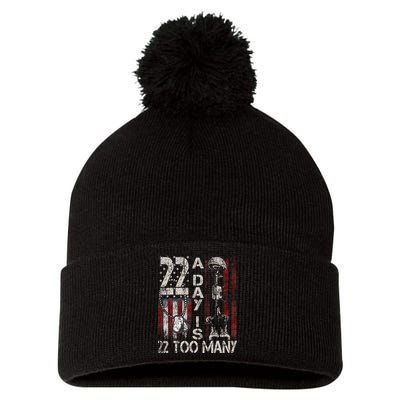 Veteran Suicide Awareness Ribbon 22 A Day Is 22 Too Many Pom Pom 12in Knit Beanie