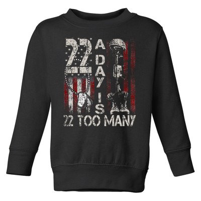 Veteran Suicide Awareness Ribbon 22 A Day Is 22 Too Many Toddler Sweatshirt