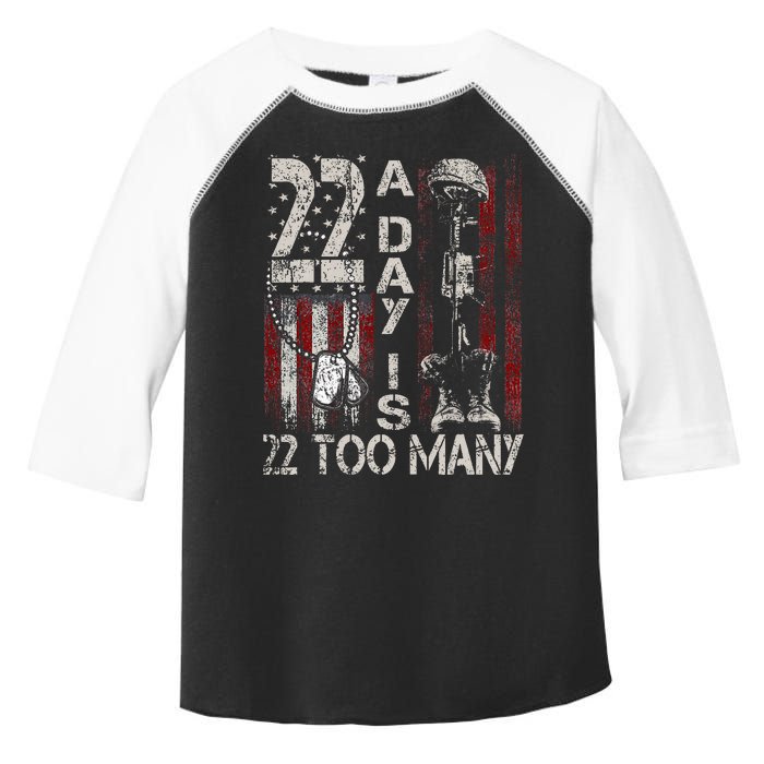 Veteran Suicide Awareness Ribbon 22 A Day Is 22 Too Many Toddler Fine Jersey T-Shirt