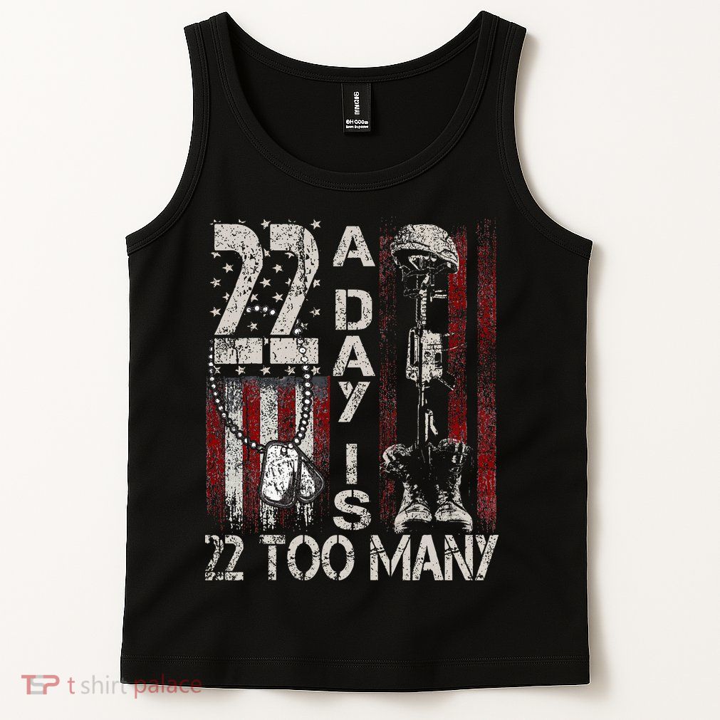 Veteran Suicide Awareness Ribbon 22 A Day Is 22 Too Many Tank Top